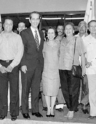 1995. A su regreso a Panamá como presidente de la Internacional Demócrata Cristiana.