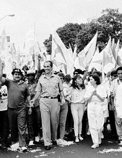 1989. Estuvo al frente de cada convocatoria civil para protestar contra la dictadura.